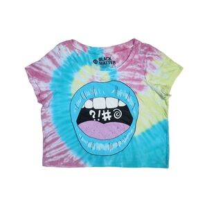 Hot Topic Censor Mouth Tie Dye Crop Top